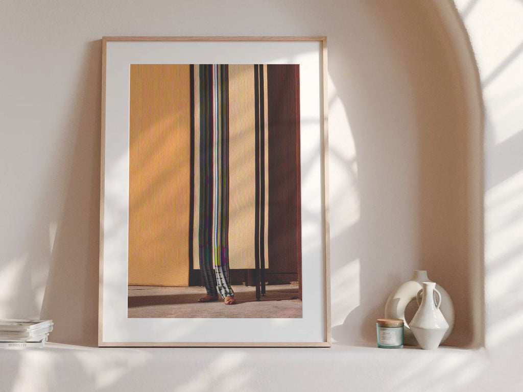 Abstract Altered Fashion Portrait Art - Vertical, Neutral, Tan, Orange, Brown Wall Decor for Home, Office | Untitled (193) Giclée Print