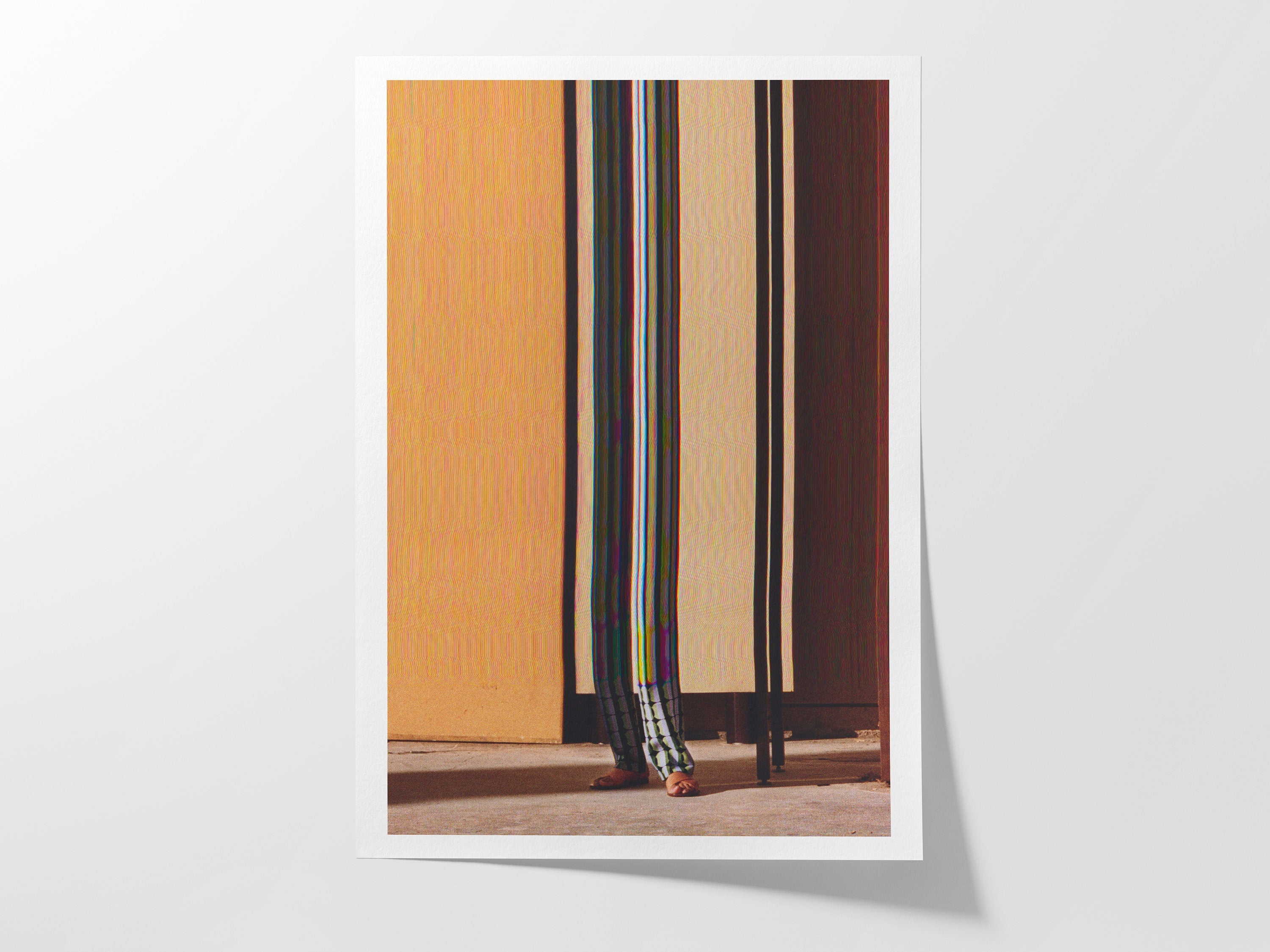 Abstract Altered Fashion Portrait Art - Vertical, Neutral, Tan, Orange, Brown Wall Decor for Home, Office | Untitled (193) Giclée Print