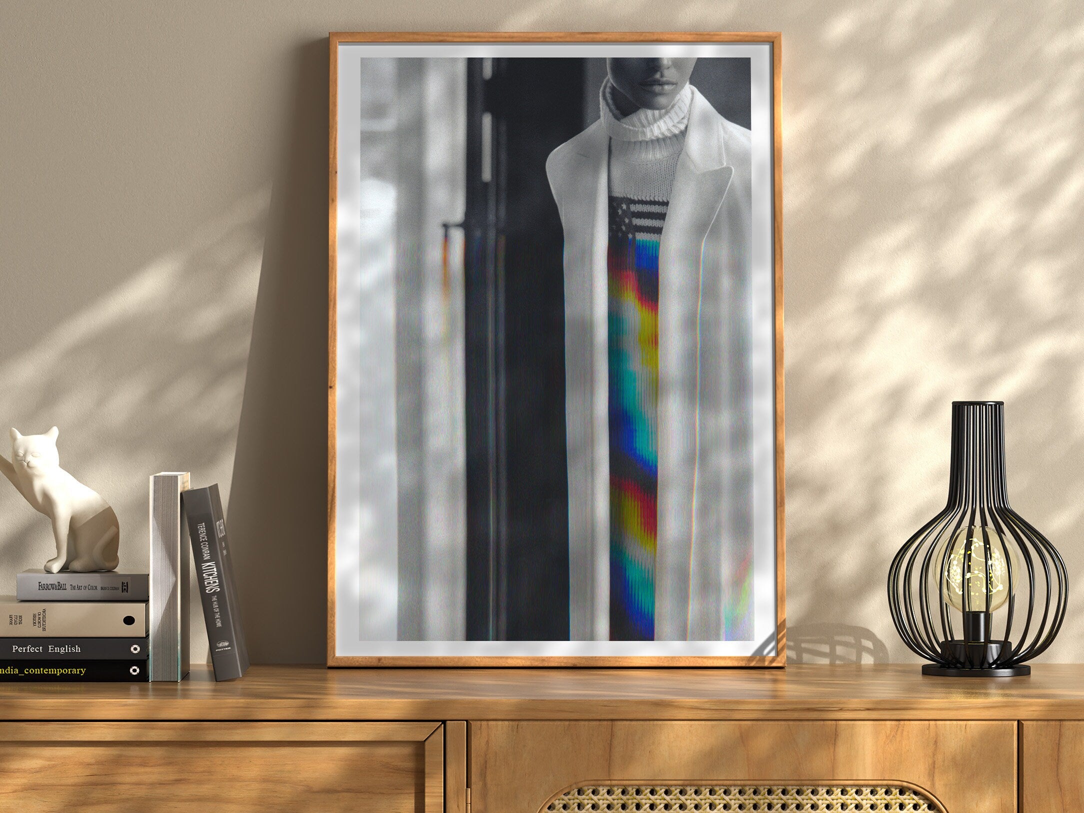 Altered Black and White African American Portrait Photo - Modern Political Flag Wall Decor for Home, Office | Untitled (194) Giclée Print