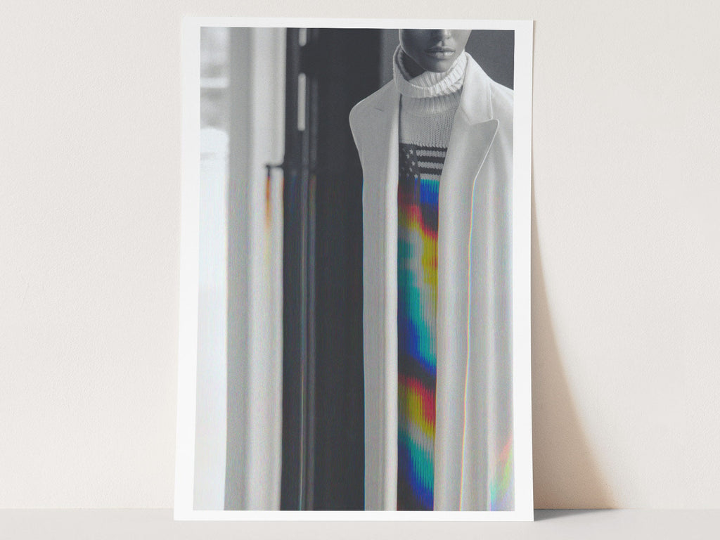 Altered Black and White African American Portrait Photo - Modern Political Flag Wall Decor for Home, Office | Untitled (194) Giclée Print