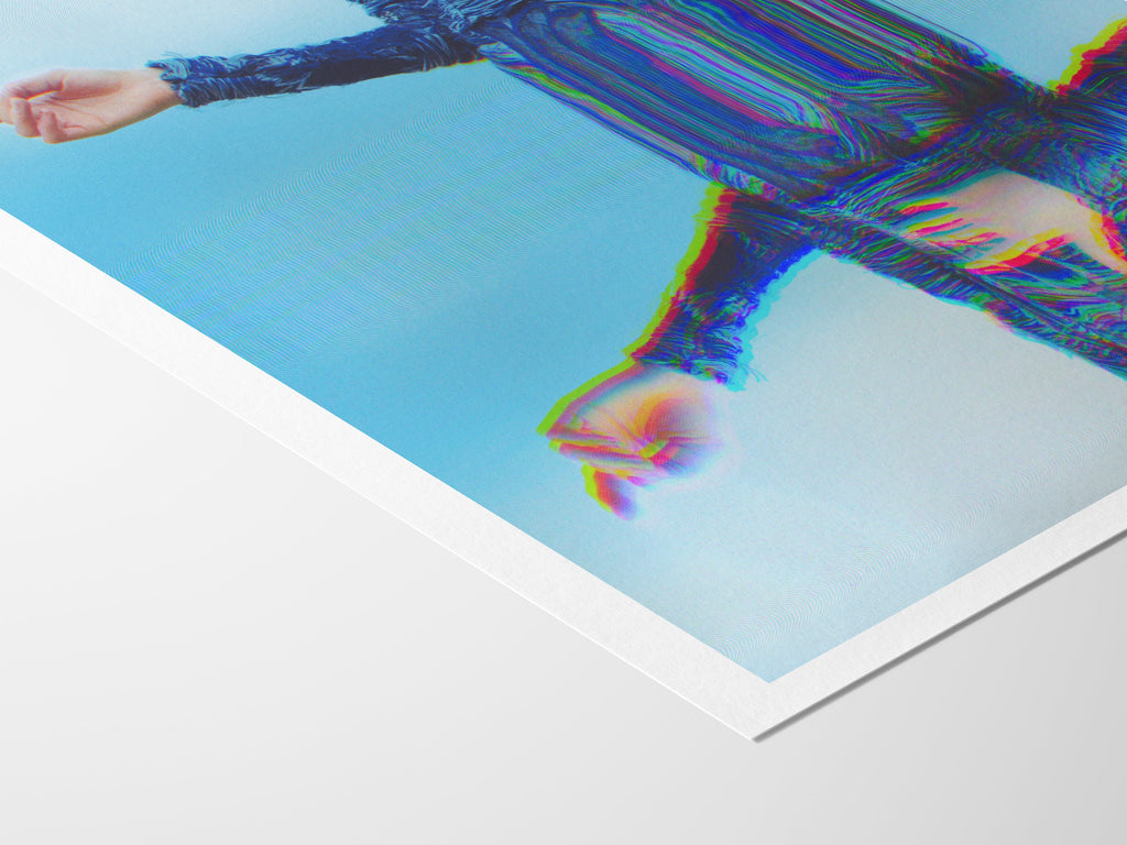 Beautiful Surrealist Blue and Teal Wall Art - Altered Mirrored Fashion Photography for Home, Office, Bedroom | Untitled (196) Giclée Print