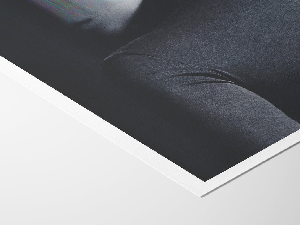 Abstract Black and White Altered Portrait Wall Art - Surreal Glitch Aesthetic for Modern Home Decor | Untitled (199) Giclée Print