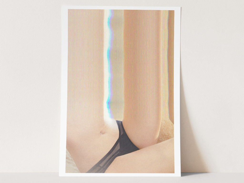 Abstract Altered Feminine Fashion Portrait Wall Art - Surreal Postmodern Eclectic Decor for Bedroom, Bathroom | Untitled (203) Giclée Print