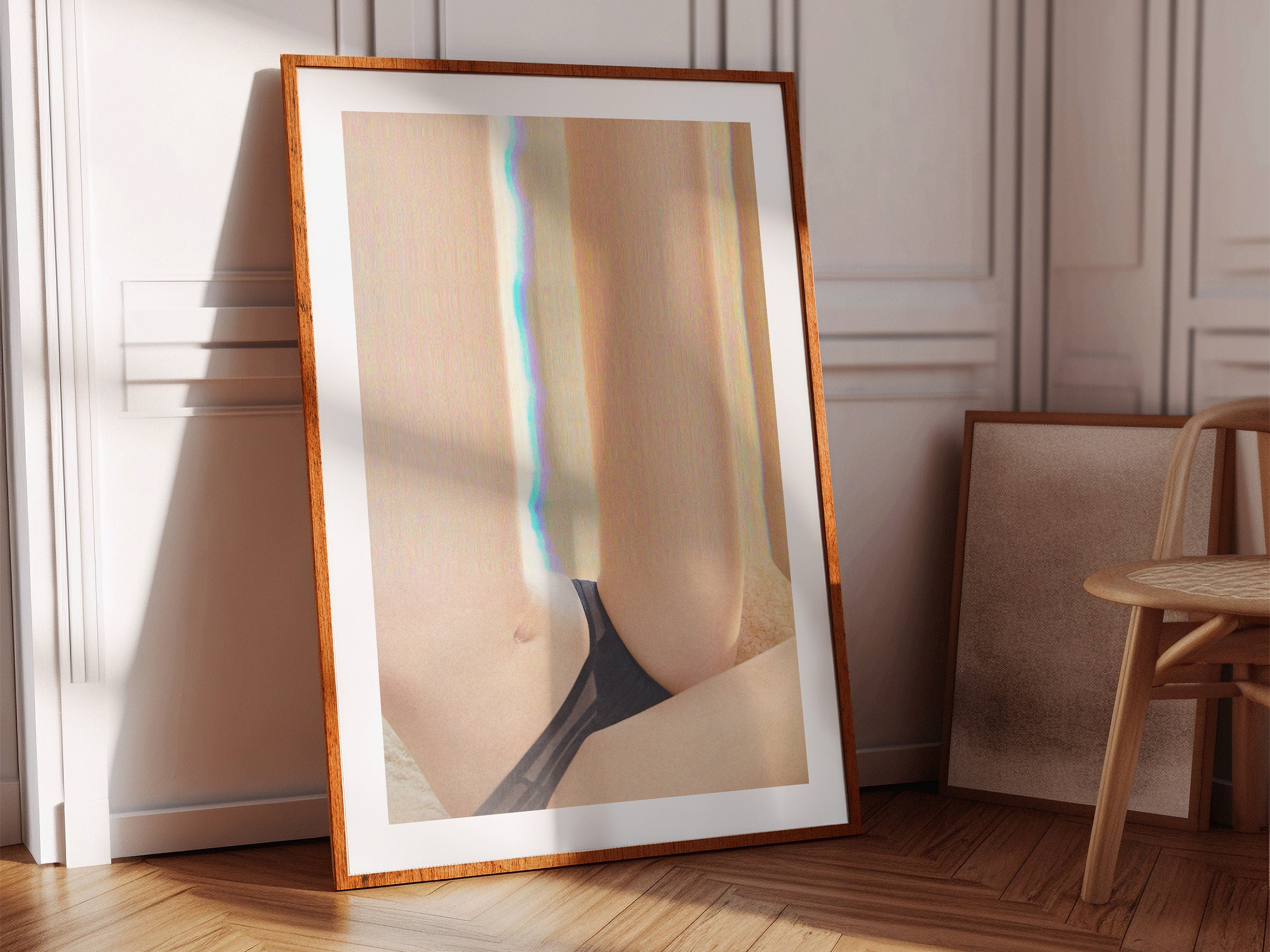 Abstract Altered Feminine Fashion Portrait Wall Art - Surreal Postmodern Eclectic Decor for Bedroom, Bathroom | Untitled (203) Giclée Print