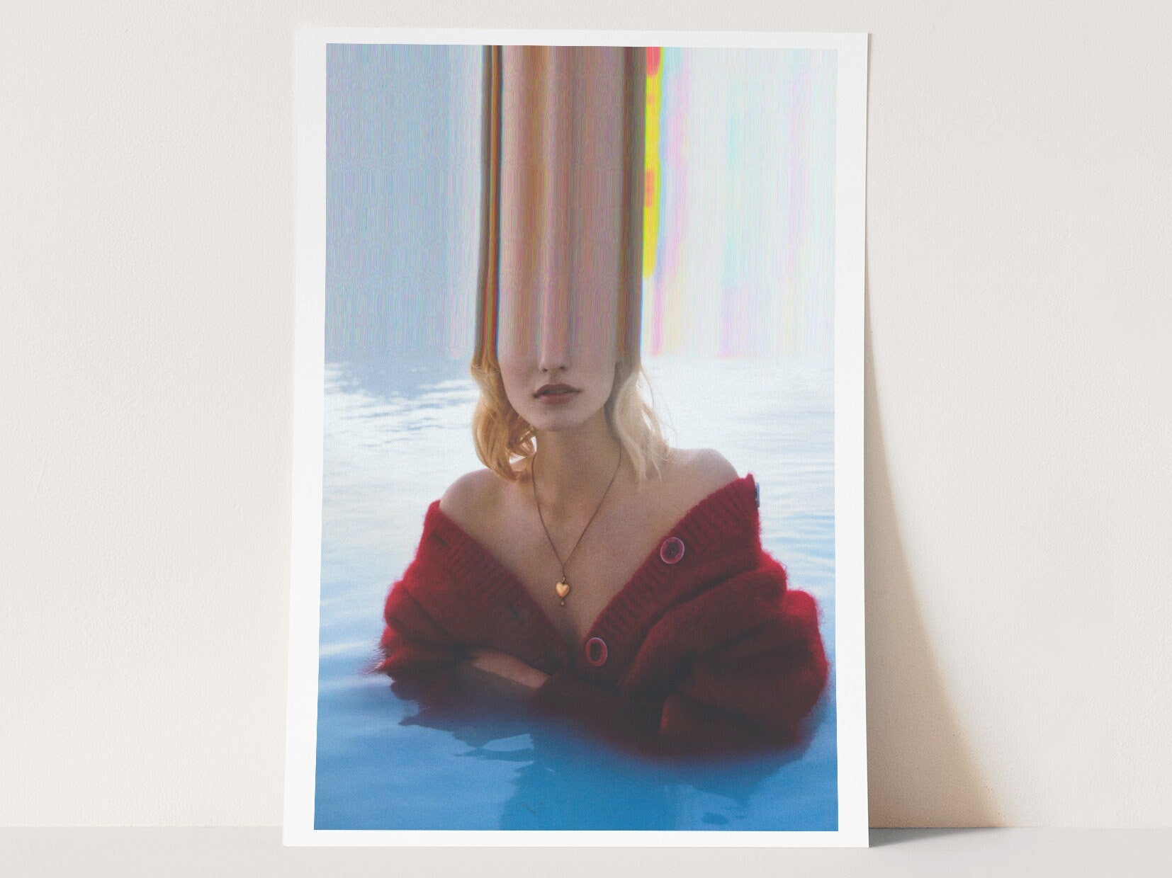 Surreal Blue Water Altered Fashion Photo Wall Art - Eclectic Boho Wall Decor for Living Room, Office, Bedroom | Untitled (204) Giclée Print