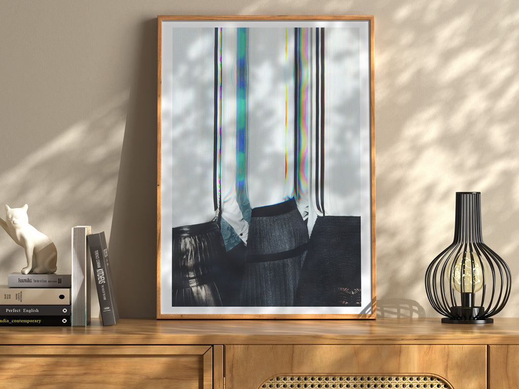 Altered Women's Group Portrait Wall Art - Postmodern Black and White Glitch Photo for Home Office Wall Decor | | Untitled (207) Giclée Print