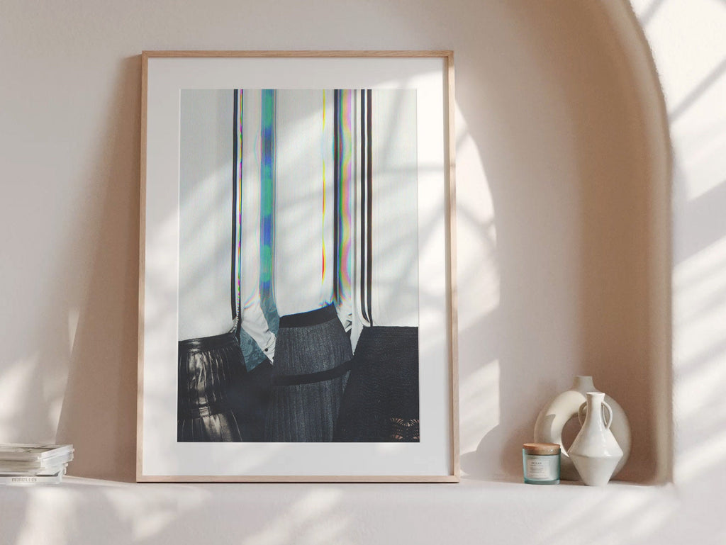 Altered Women's Group Portrait Wall Art - Postmodern Black and White Glitch Photo for Home Office Wall Decor | | Untitled (207) Giclée Print