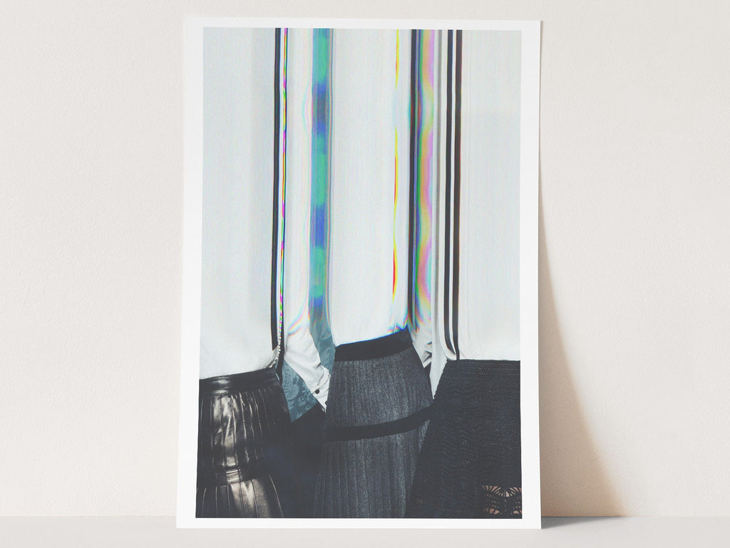 Altered Women's Group Portrait Wall Art - Postmodern Black and White Glitch Photo for Home Office Wall Decor | | Untitled (207) Giclée Print