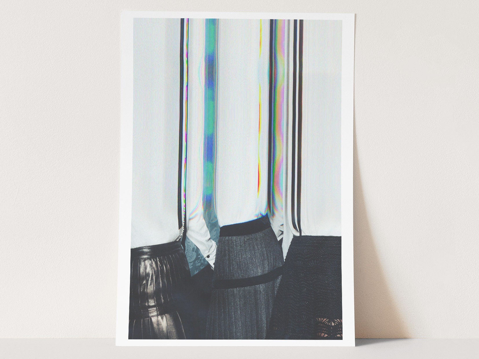 Altered Women's Group Portrait Wall Art - Postmodern Black and White Glitch Photo for Home Office Wall Decor | | Untitled (207) Giclée Print