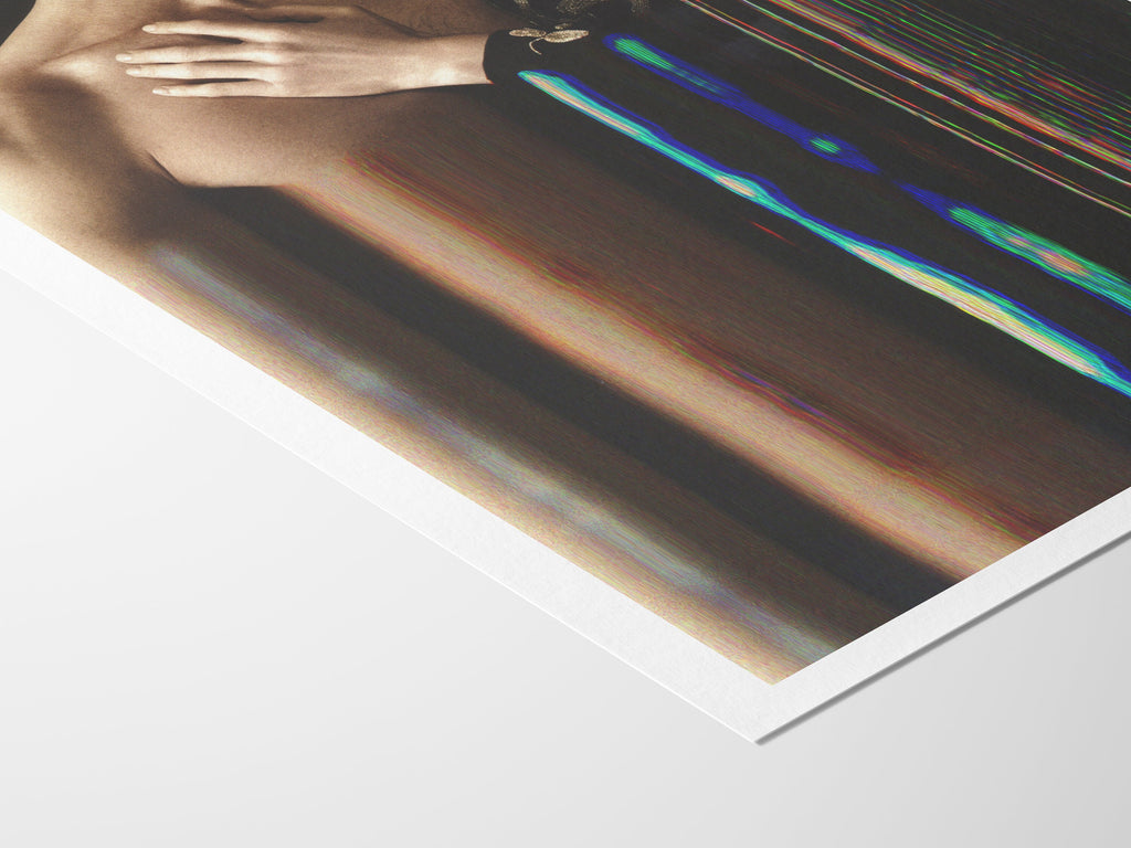 Intimate Altered Portrait of Embrace - Surreal Glitch Art Print for Contemporary Home Decor | Untitled (211) Giclée Print