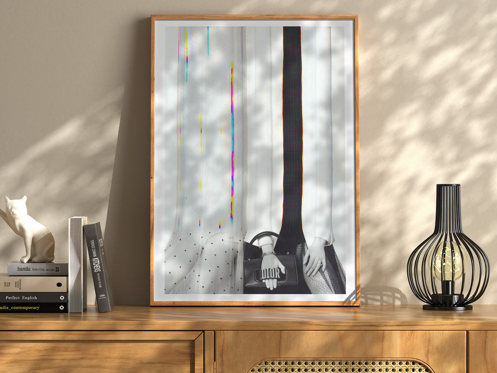 Black and White Altered Couples Portrait - Cute Minimal Unique Wall Decor for Home, Office, Bedroom, Bathroom | Untitled (212) Giclée Print