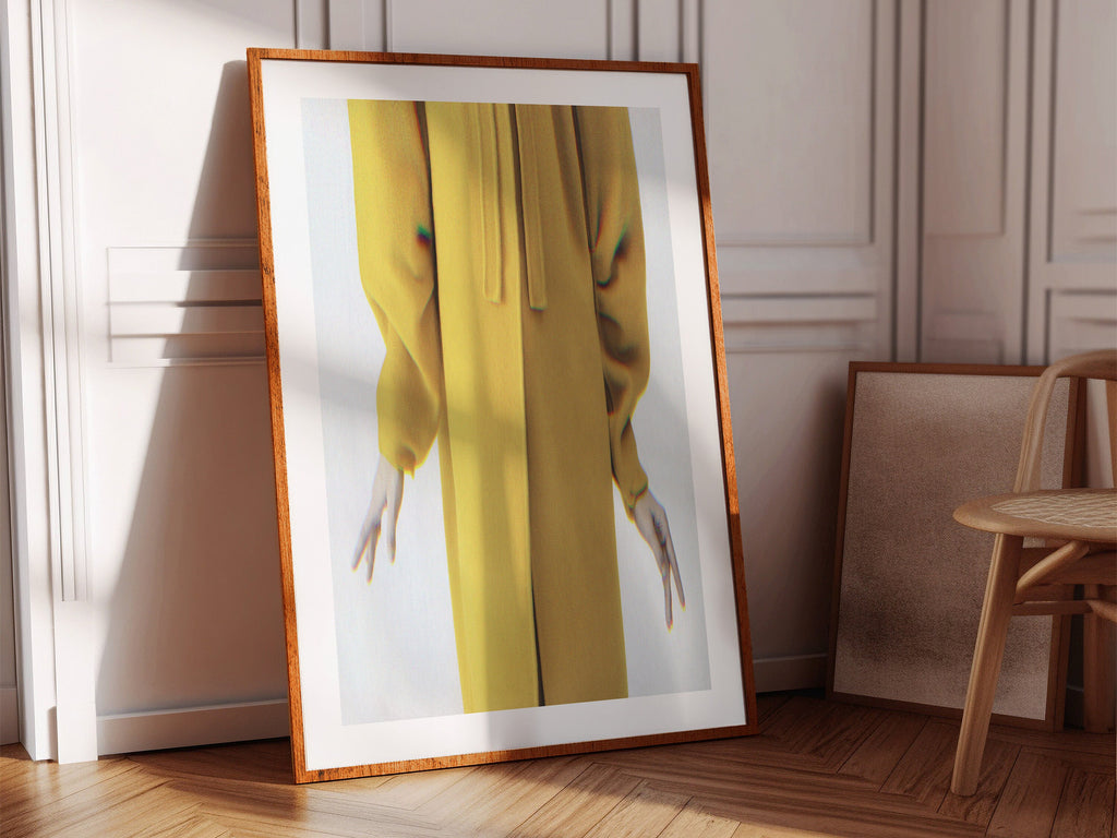 Surrealist Altered Portrait Photo Artwork - White and Yellow Eclectic Bohemian Wall Decor for Home, Office | Untitled (214) Giclée Print