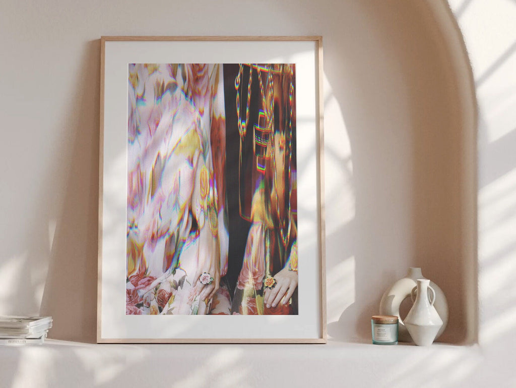 Trippy Floral Altered Fashion Photo | Psychedelic Maximalist Aesthetic Wall Decor for Home, Office, Apartment | Untitled (215) Giclée Print