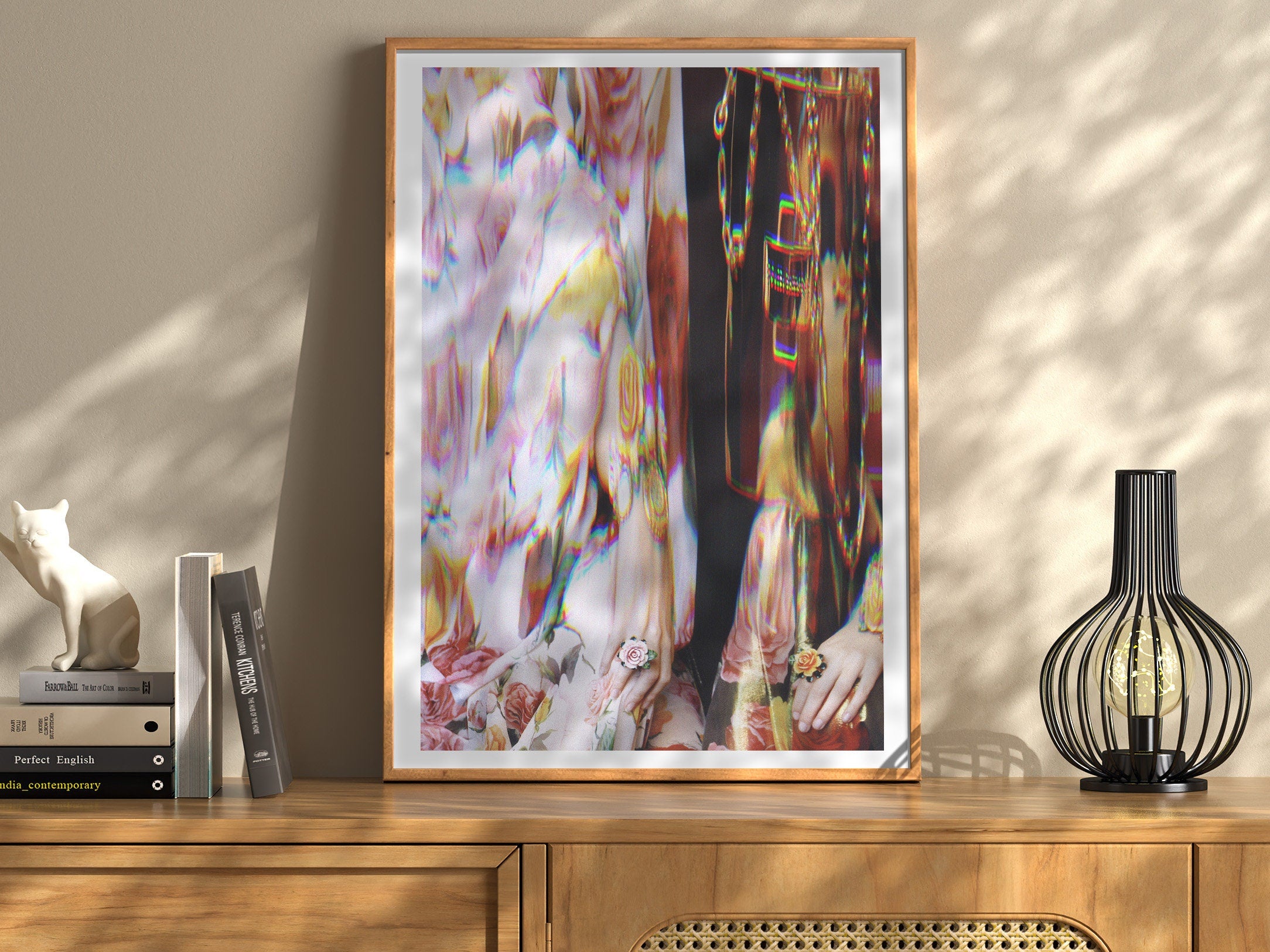 Trippy Floral Altered Fashion Photo | Psychedelic Maximalist Aesthetic Wall Decor for Home, Office, Apartment | Untitled (215) Giclée Print