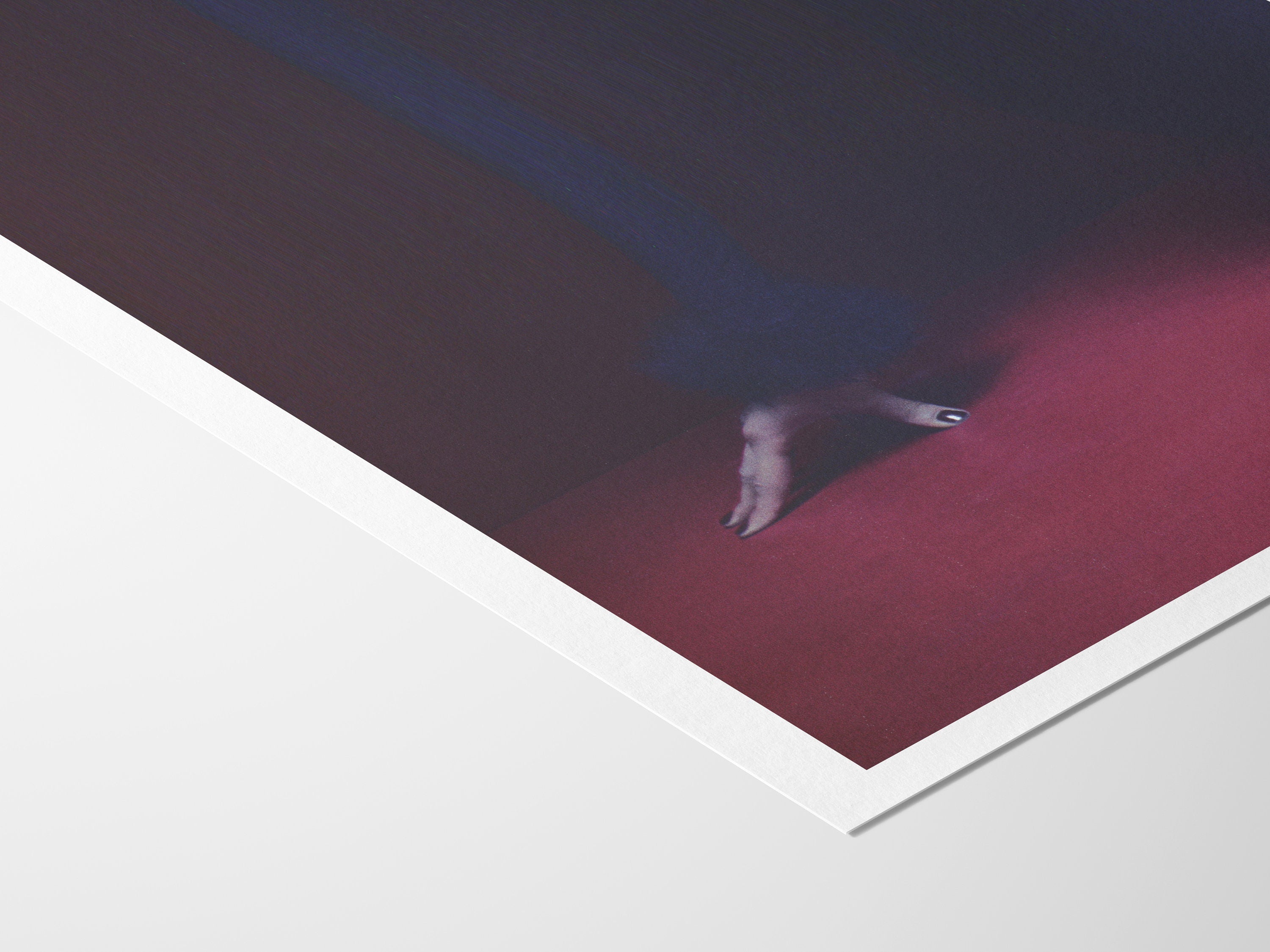 Glitch Altered Fashion Photo Art Print - Dark Minimal Maroon Wall Decor for Home, Office, Living Room, Bedroom| Untitled (216) Giclée Print