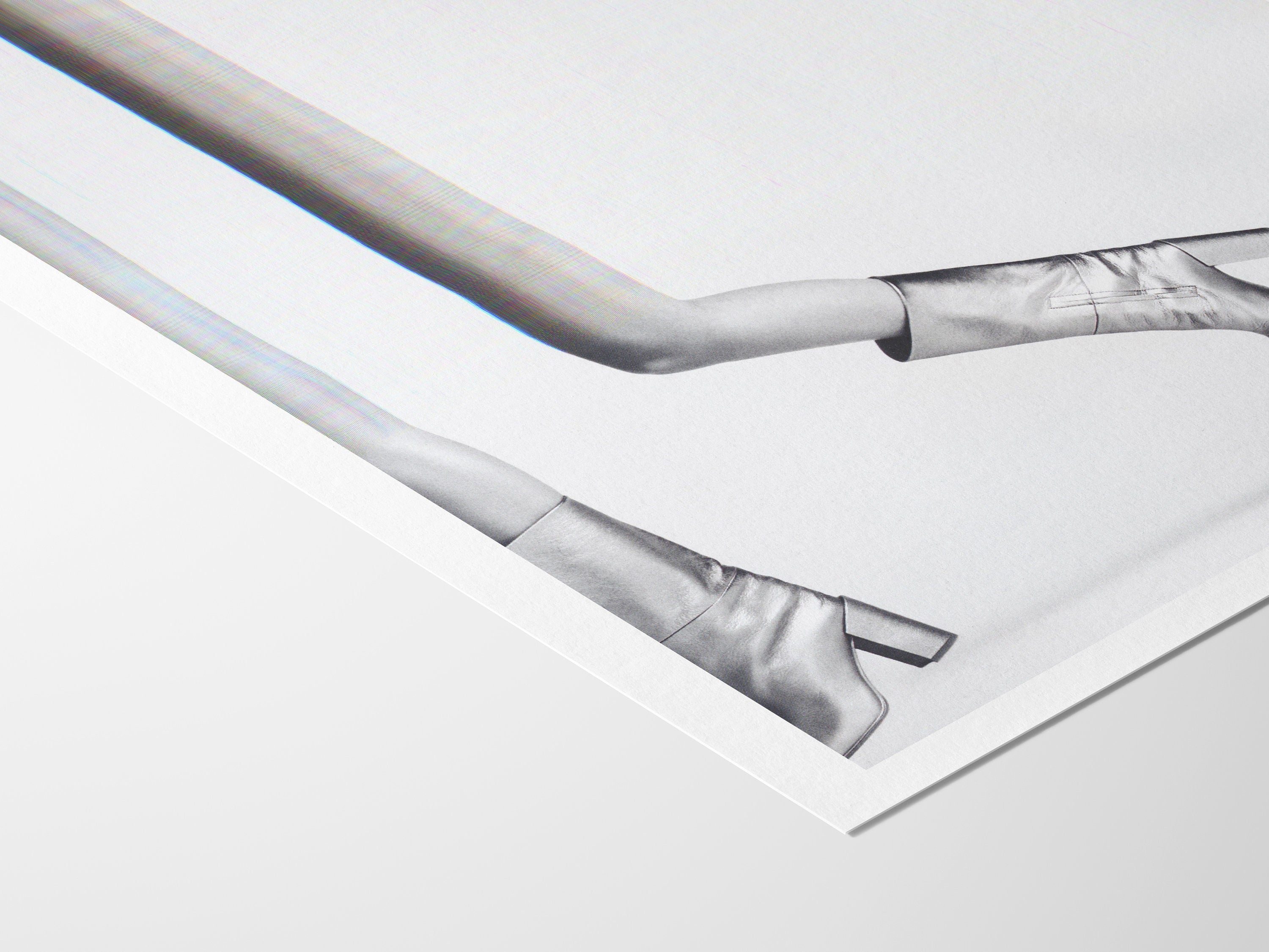 Metallic Boots Glitch Black and White Fashion Photo - Playful Minimalist Wall Decor for Home, Office, Bathroom | Untitled (217) Giclée Print