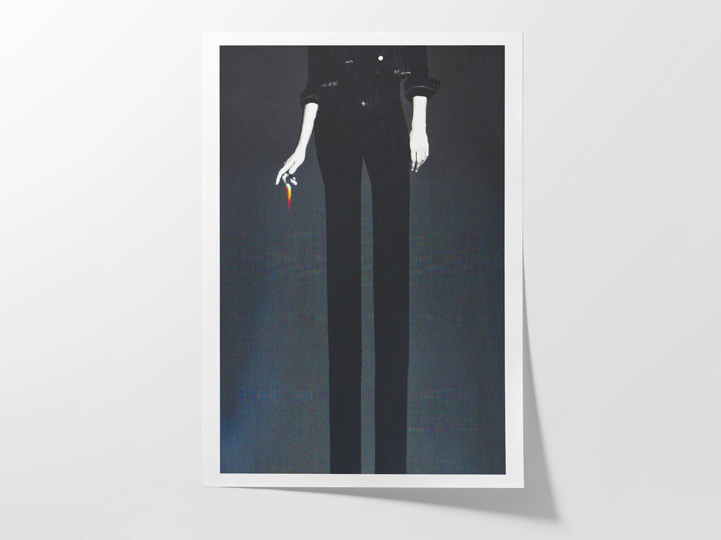 Altered Black And White Portrait Photo Wall Art - Eclectic, Moody, Minimal Aesthetic Decor For Home, Office | Untitled (220) Giclée Print