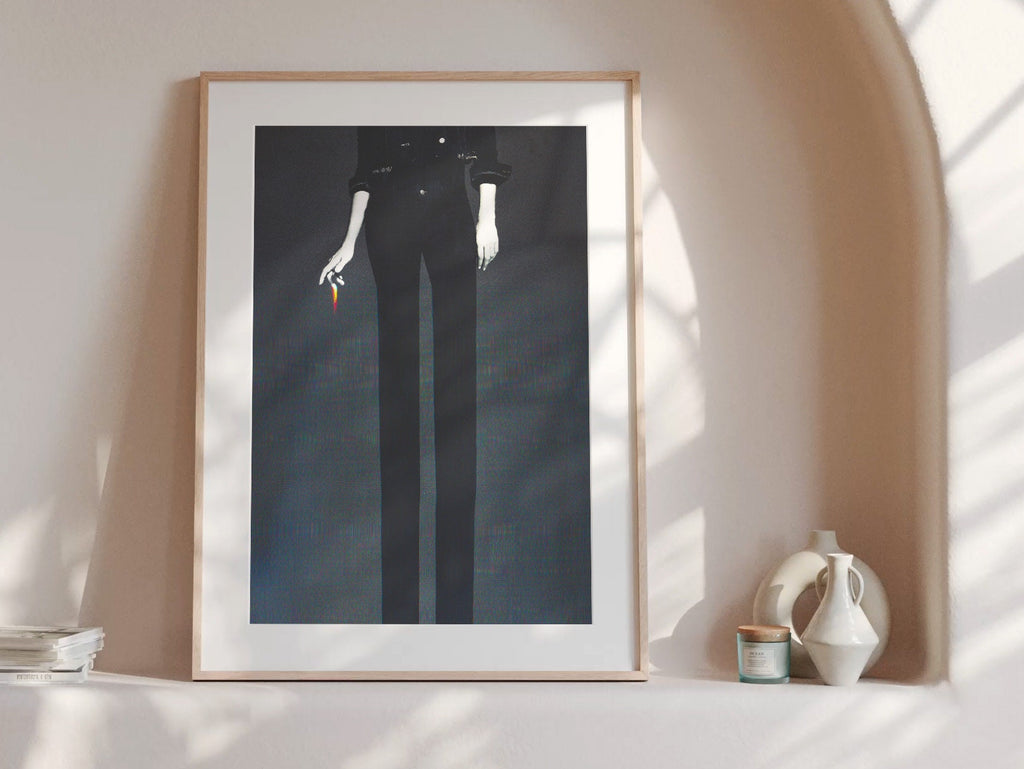 Altered Black And White Portrait Photo Wall Art - Eclectic, Moody, Minimal Aesthetic Decor For Home, Office | Untitled (220) Giclée Print