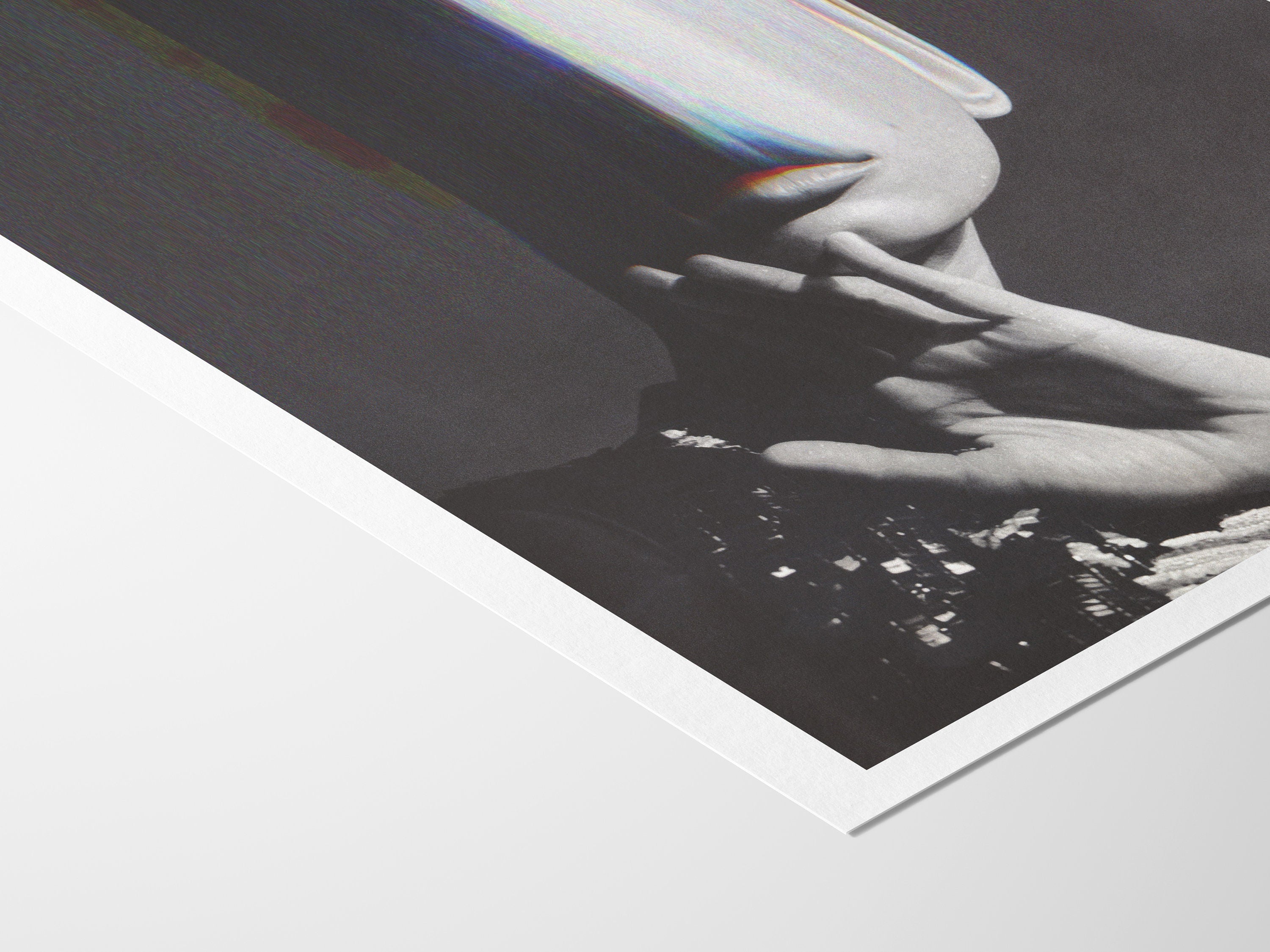 Dark Moody Black and White Altered Photo Artwork - Funky Feminine Postmodern Wall Decor for Home, Office | Untitled (222) Giclée Print