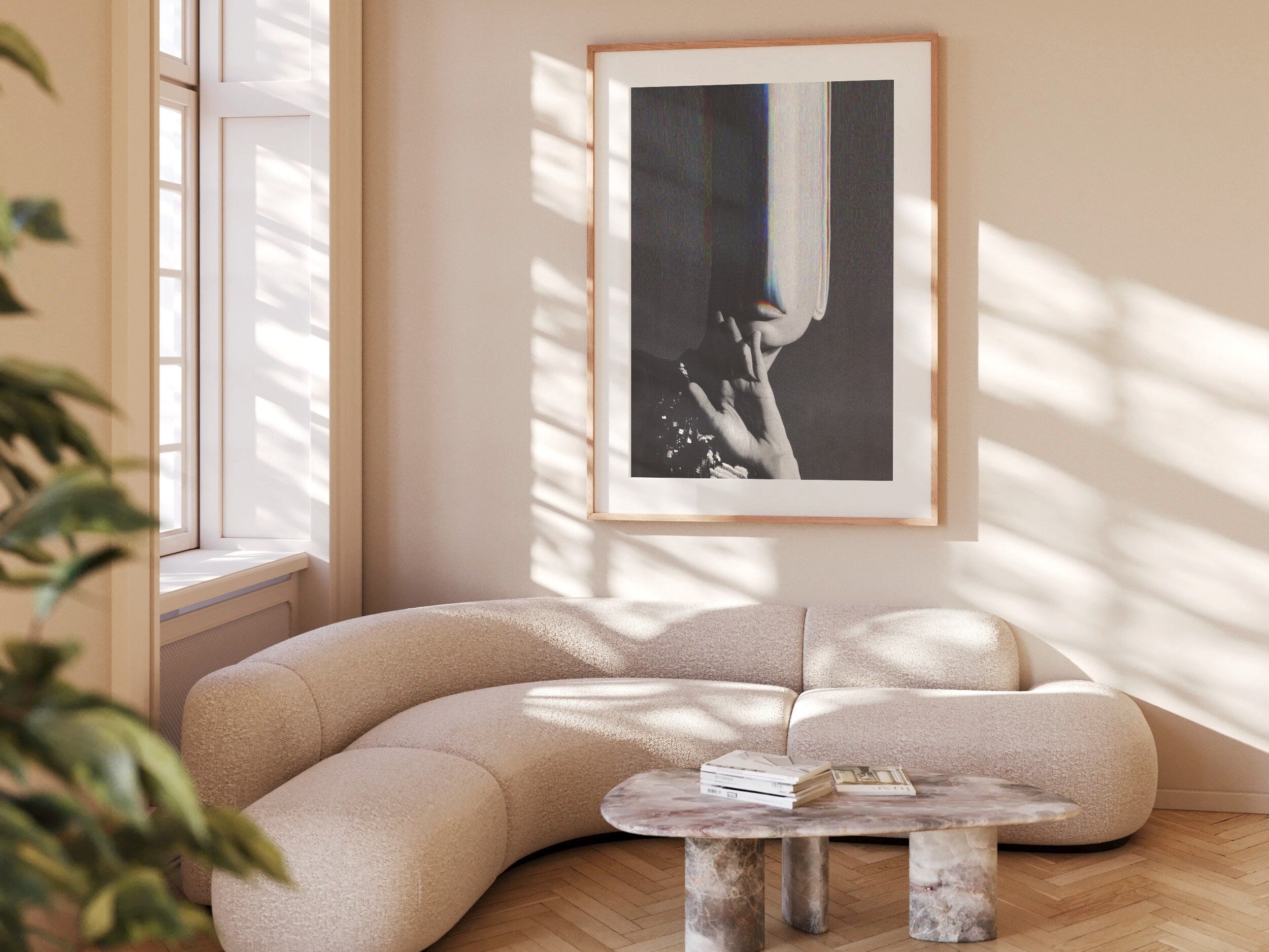 Dark Moody Black and White Altered Photo Artwork - Funky Feminine Postmodern Wall Decor for Home, Office | Untitled (222) Giclée Print