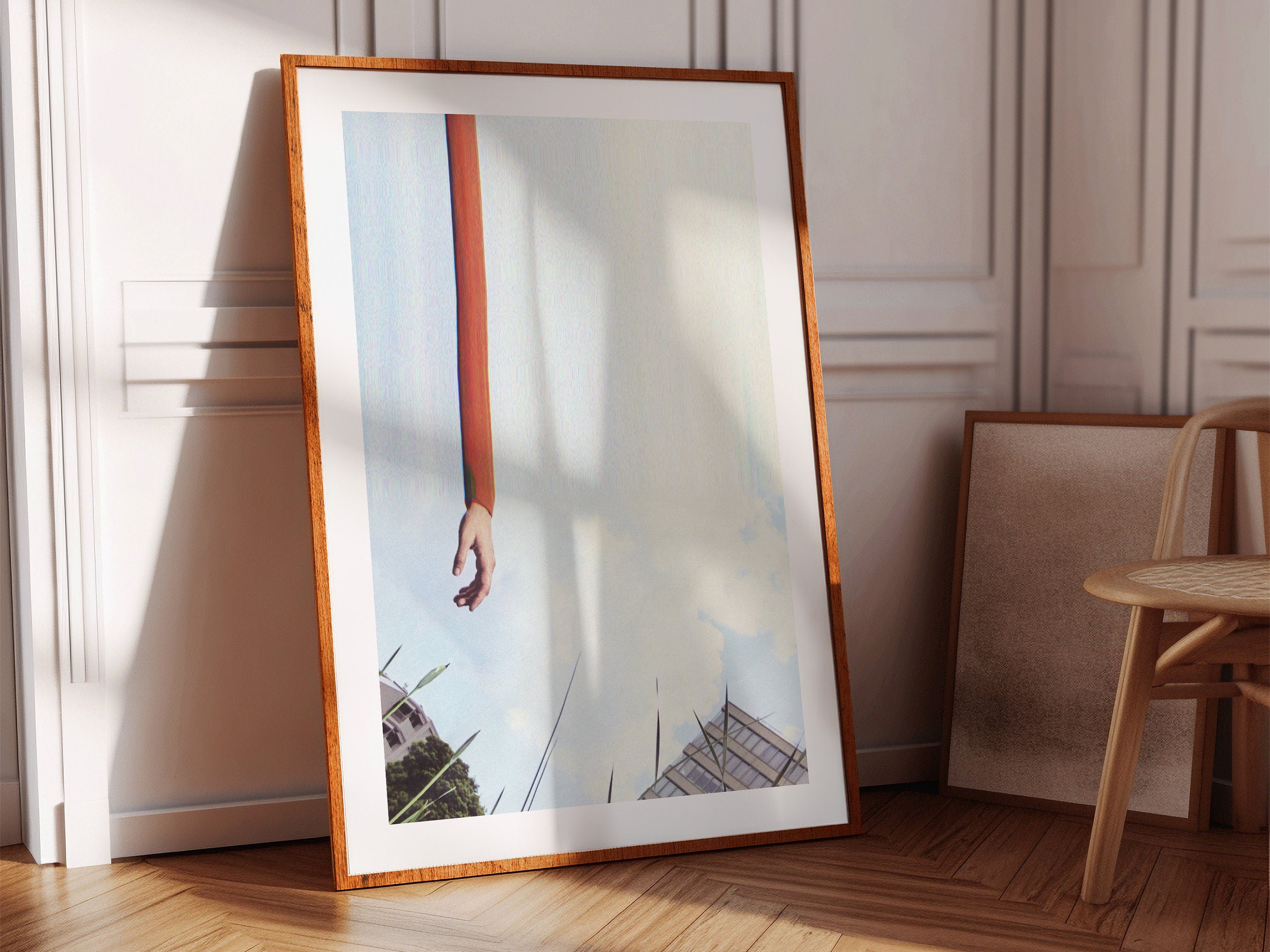 Surreal Altered Photo Artwork, Hand Reaching Blue Sky - Eclectic Wall Decor For Home, Office, Living Room | Untitled (225) Giclée Print