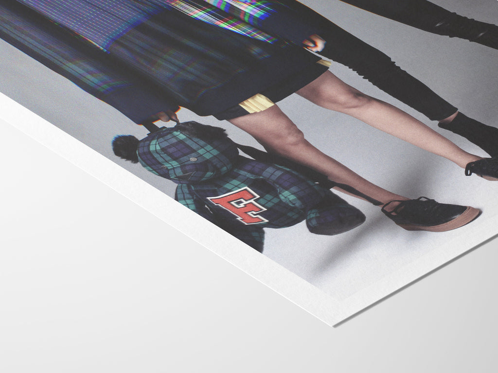 Altered Couples Portrait Fashion Photo – Tartan Plaid Teddy Bear, Eclectic Postmodern Home, Office Wall Decor | Untitled (226) Giclée Print