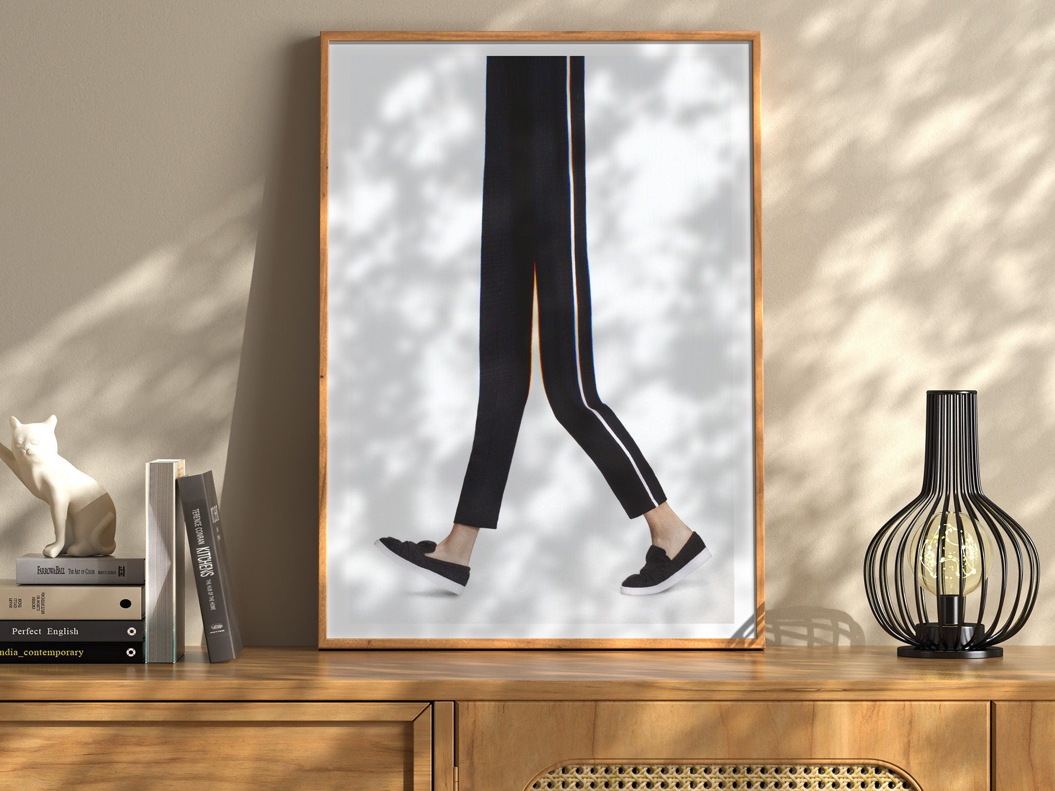 Minimalist Black And White Sneaker Artwork - Vertical Altered Glitch Photo for Home, Office, Bathroom, Bedroom | Untitled (227) Giclée Print