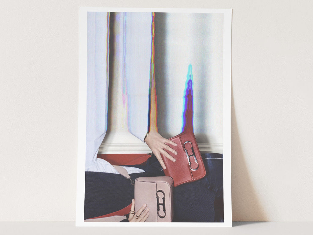 Trippy Surrealist Altered Fashion Photo - Colorful Elegant Luxury Handbag Wall Decor for Home, Office, Bedroom | Untitled (229) Giclée Print