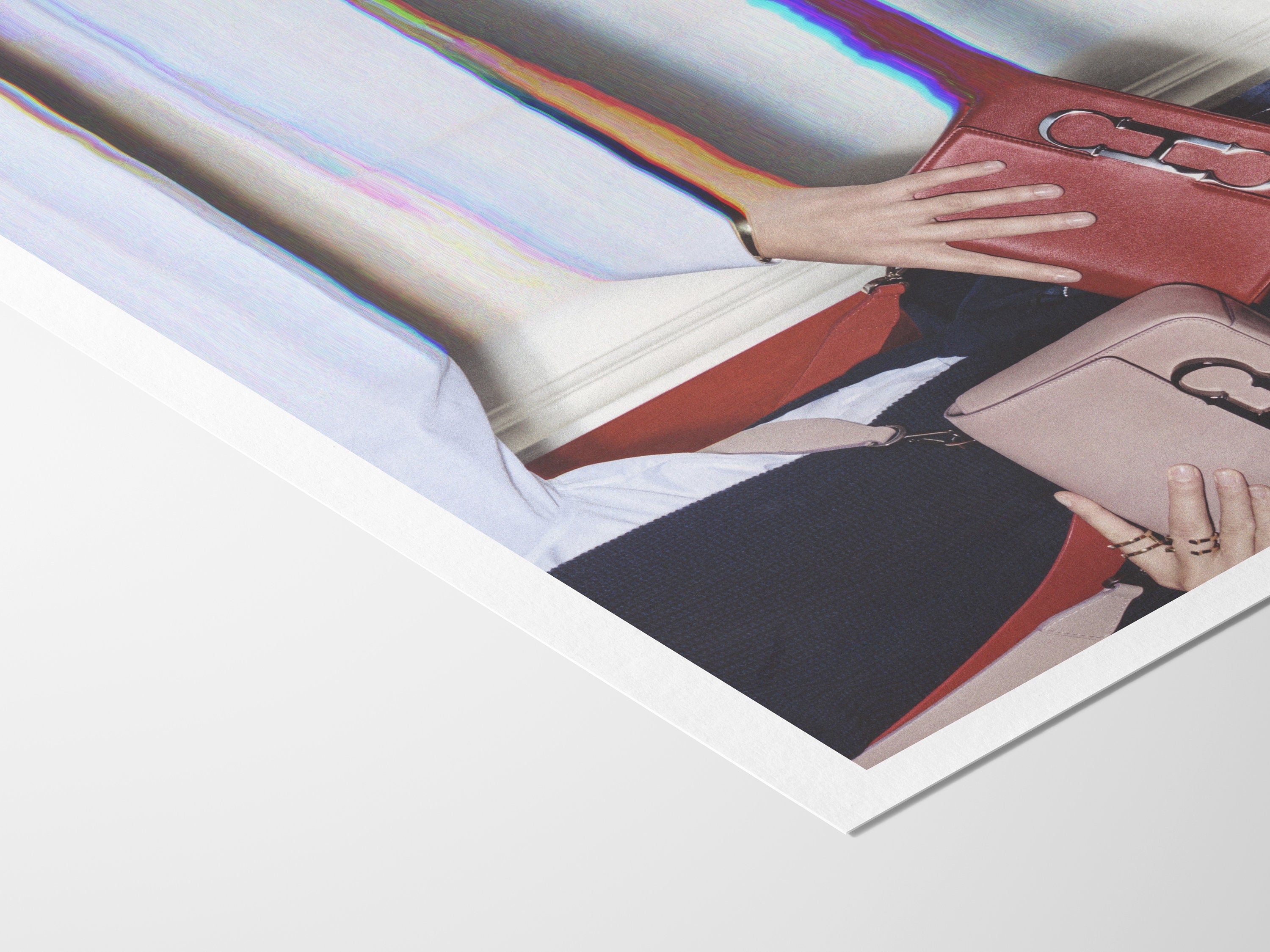 Trippy Surrealist Altered Fashion Photo - Colorful Elegant Luxury Handbag Wall Decor for Home, Office, Bedroom | Untitled (229) Giclée Print