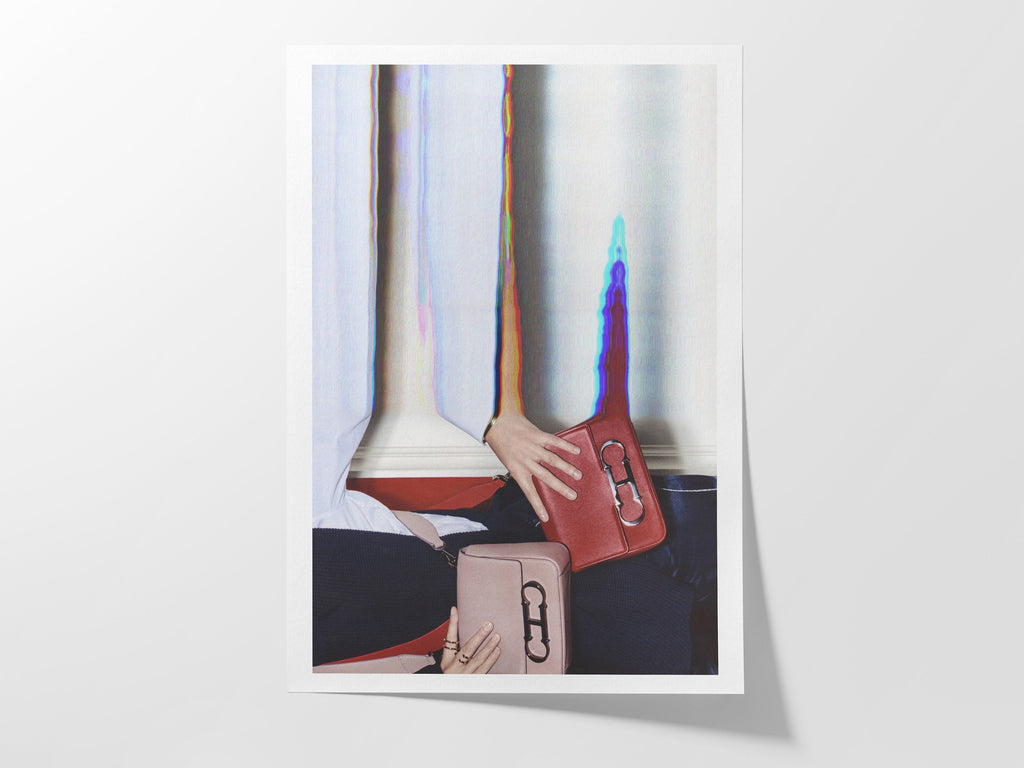 Trippy Surrealist Altered Fashion Photo - Colorful Elegant Luxury Handbag Wall Decor for Home, Office, Bedroom | Untitled (229) Giclée Print