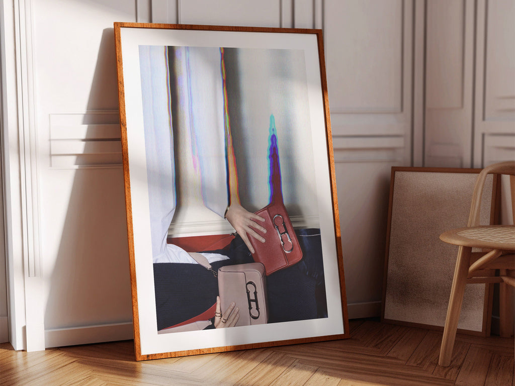 Trippy Surrealist Altered Fashion Photo - Colorful Elegant Luxury Handbag Wall Decor for Home, Office, Bedroom | Untitled (229) Giclée Print