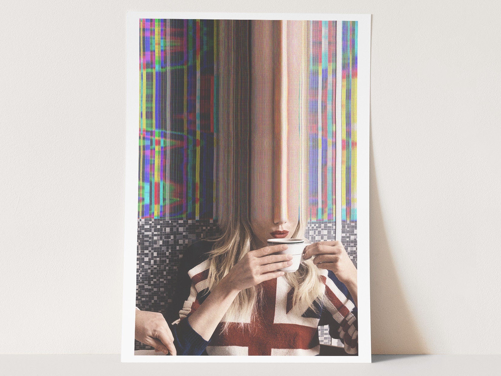 Altered British Fashion Photo Artwork - Colorful Aesthetic Wall Decor for Tea Shop, Coffee Shop, Cafe, Kitchen | Untitled (231) Giclée Print