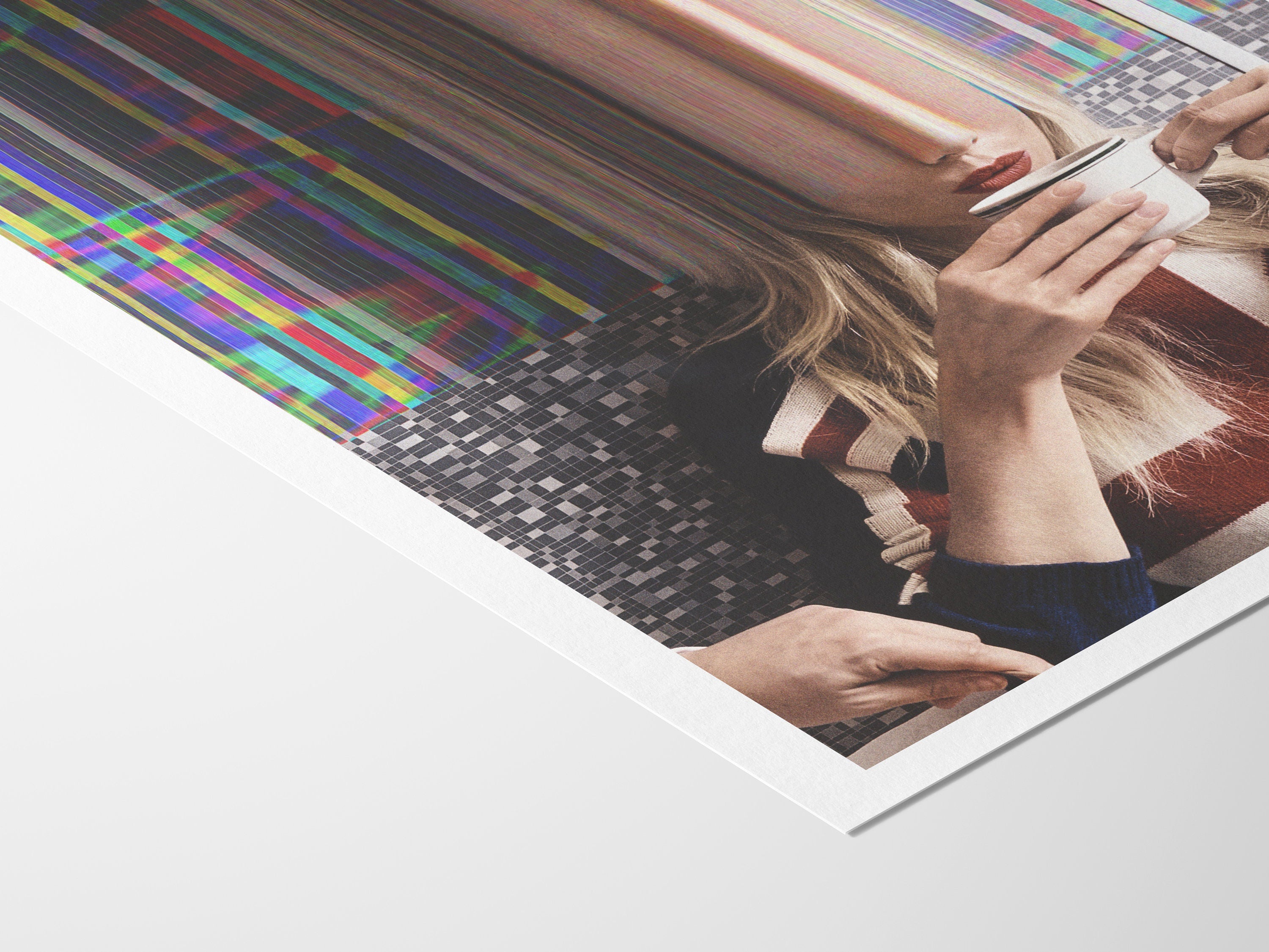 Altered British Fashion Photo Artwork - Colorful Aesthetic Wall Decor for Tea Shop, Coffee Shop, Cafe, Kitchen | Untitled (231) Giclée Print