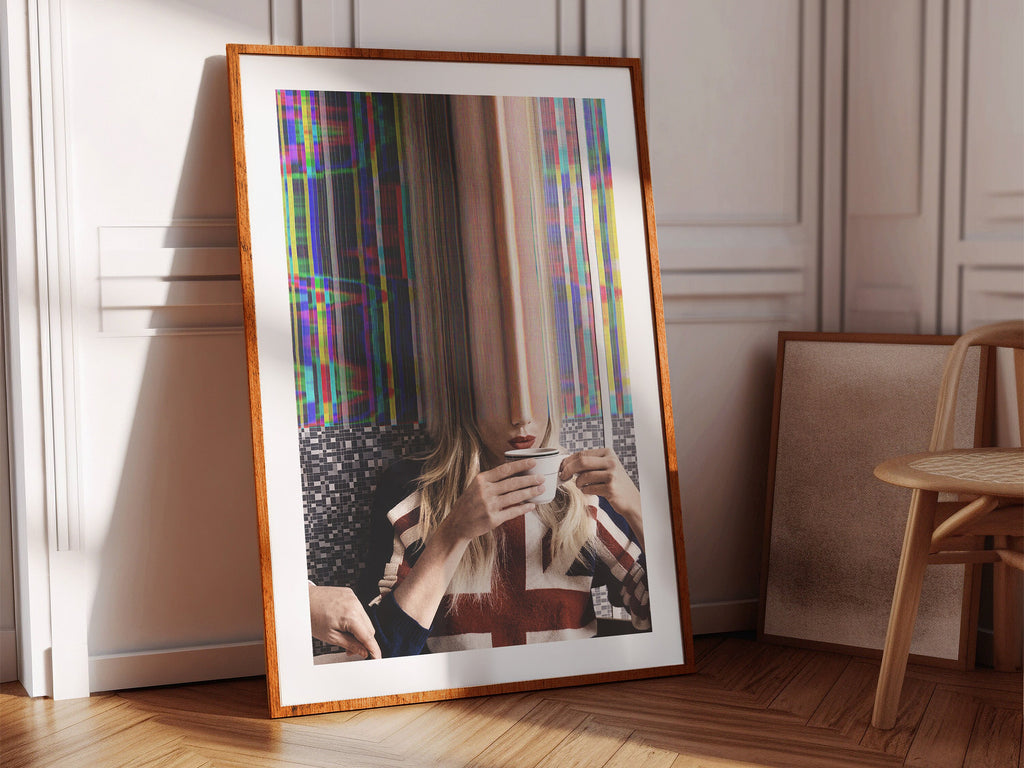 Altered British Fashion Photo Artwork - Colorful Aesthetic Wall Decor for Tea Shop, Coffee Shop, Cafe, Kitchen | Untitled (231) Giclée Print