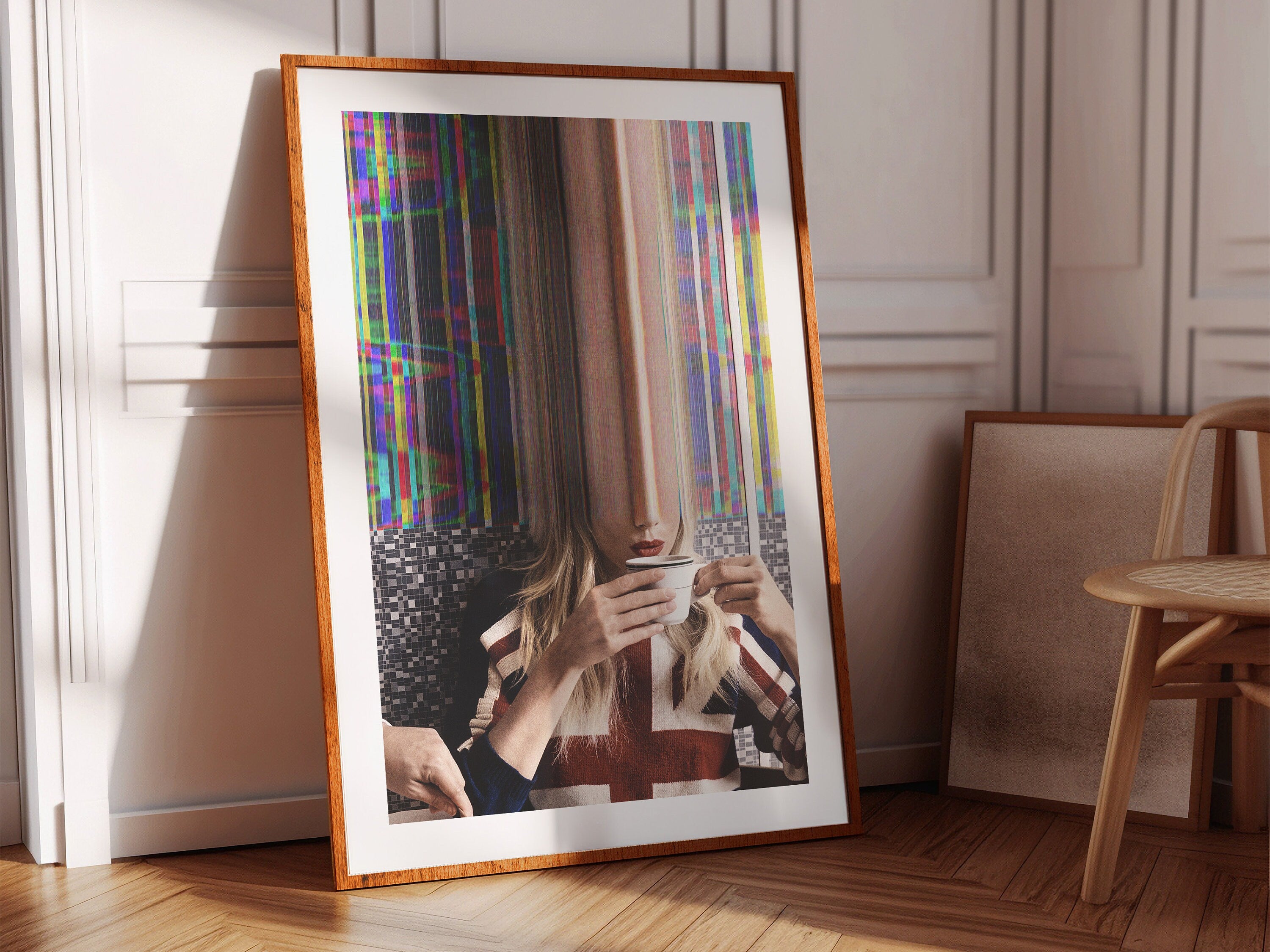 Altered British Fashion Photo Artwork - Colorful Aesthetic Wall Decor for Tea Shop, Coffee Shop, Cafe, Kitchen | Untitled (231) Giclée Print