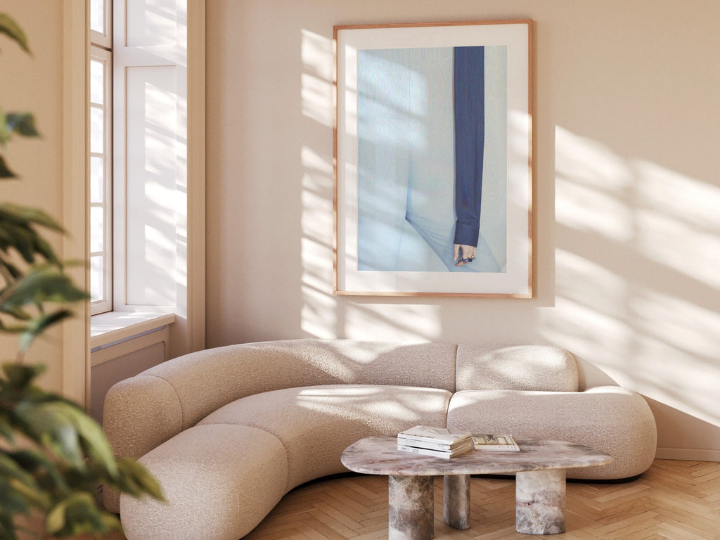 Light Blue Minimalist Wall Art - Neutral Elegant Abstract Wall Decor for Home, Office, Apartment, Bedroom | Untitled (232) Giclée Print