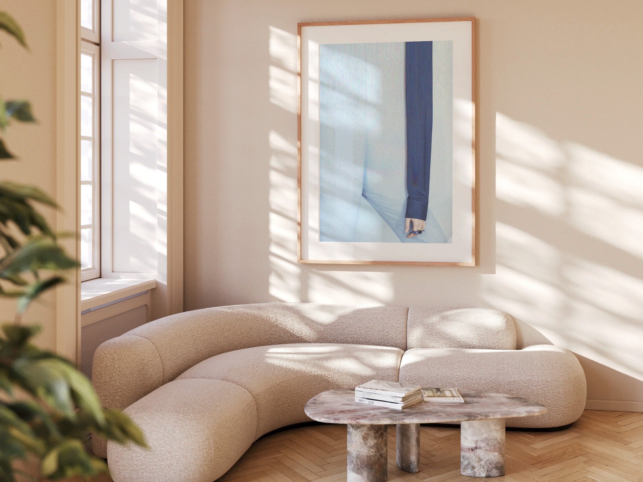 Light Blue Minimalist Wall Art - Neutral Elegant Abstract Wall Decor for Home, Office, Apartment, Bedroom | Untitled (232) Giclée Print