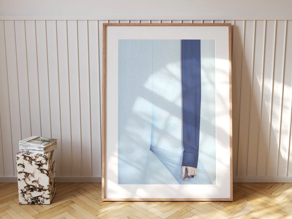 Light Blue Minimalist Wall Art - Neutral Elegant Abstract Wall Decor for Home, Office, Apartment, Bedroom | Untitled (232) Giclée Print