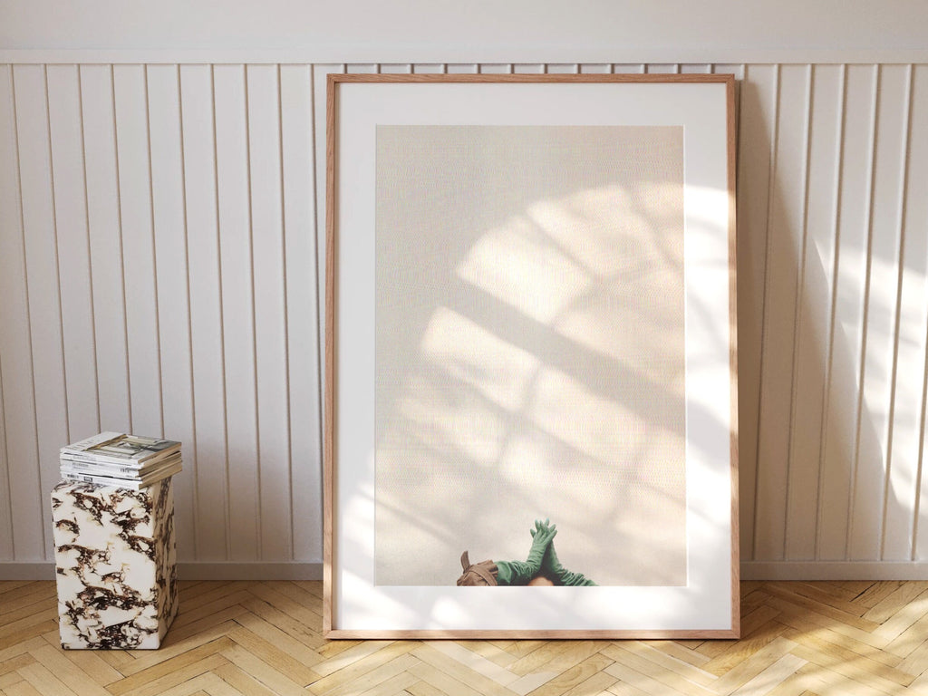 Beige Woman Praying Altered Fashion Photo - Eclectic, Minimal Aesthetic Wall Decor for Home, Office | Untitled (234) Giclée Print