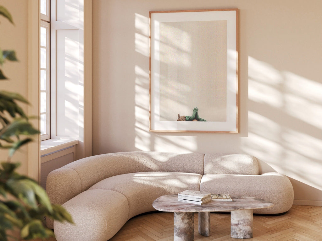 Beige Woman Praying Altered Fashion Photo - Eclectic, Minimal Aesthetic Wall Decor for Home, Office | Untitled (234) Giclée Print