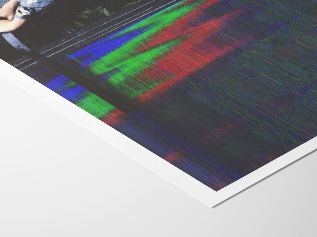 Woman On Park Bench Altered Fashion Photo - Black Grey Eclectic Artwork for Home, Office, Bedroom, Bookshelf | Untitled (235) Giclée Print