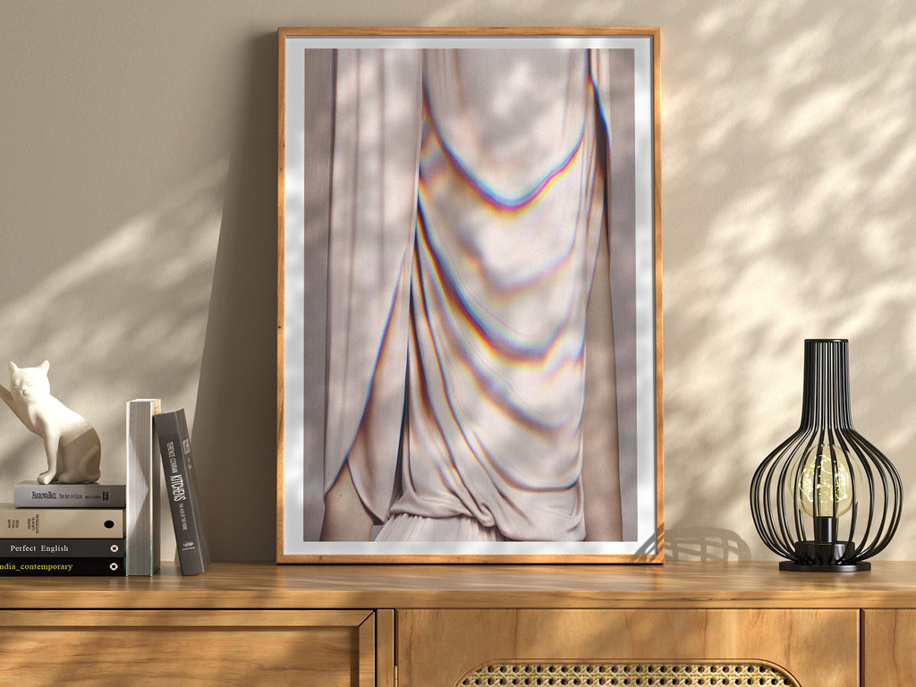 Abstract Altered Portrait Artwork - Tan Neutral Feminine Wall Decor for Home, Office, Living Room, Guest Room | Untitled (237) Giclée Print