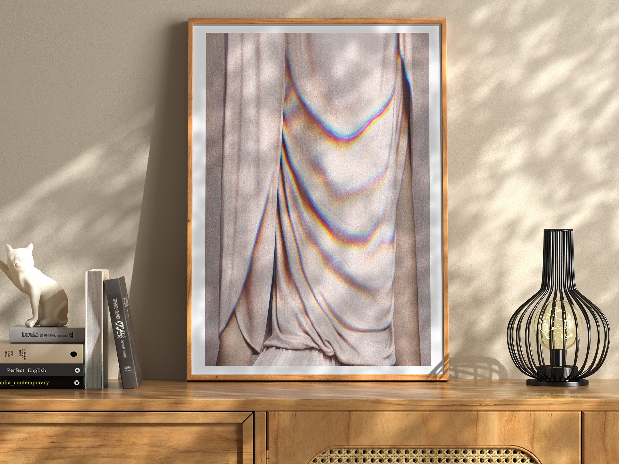 Abstract Altered Portrait Artwork - Tan Neutral Feminine Wall Decor for Home, Office, Living Room, Guest Room | Untitled (237) Giclée Print