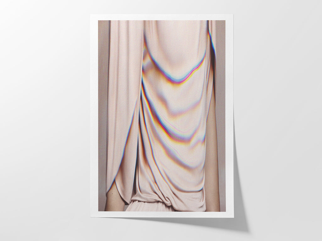 Abstract Altered Portrait Artwork - Tan Neutral Feminine Wall Decor for Home, Office, Living Room, Guest Room | Untitled (237) Giclée Print