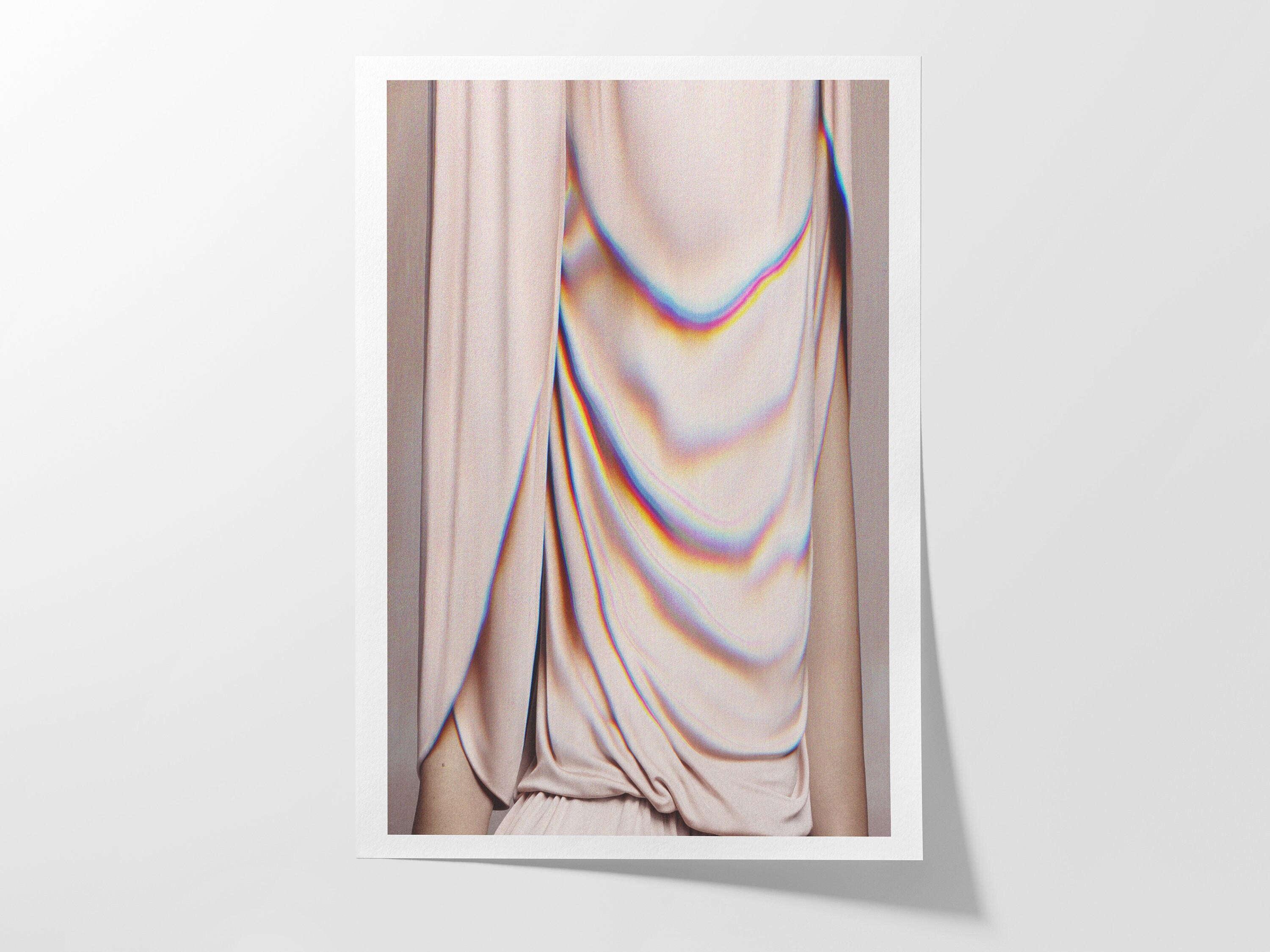 Abstract Altered Portrait Artwork - Tan Neutral Feminine Wall Decor for Home, Office, Living Room, Guest Room | Untitled (237) Giclée Print