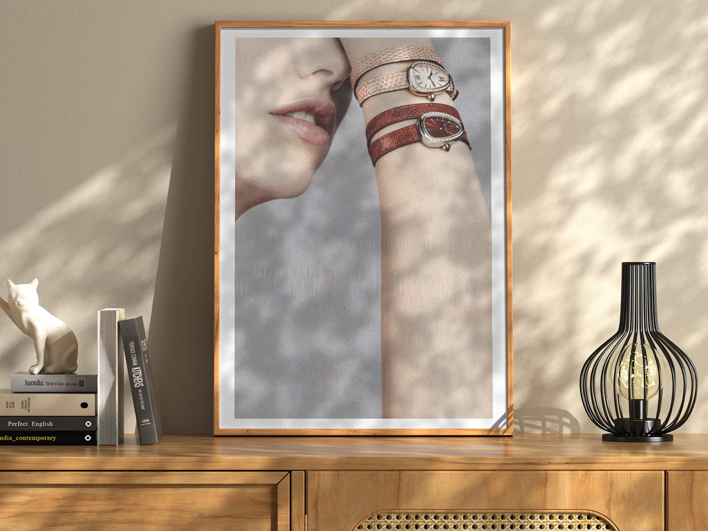 Grey Altered Photo Art - Boho Eclectic Art About Time, Clocks, Watches for Living Room, Home Office Wall Decor | Untitled (239) Giclée Print