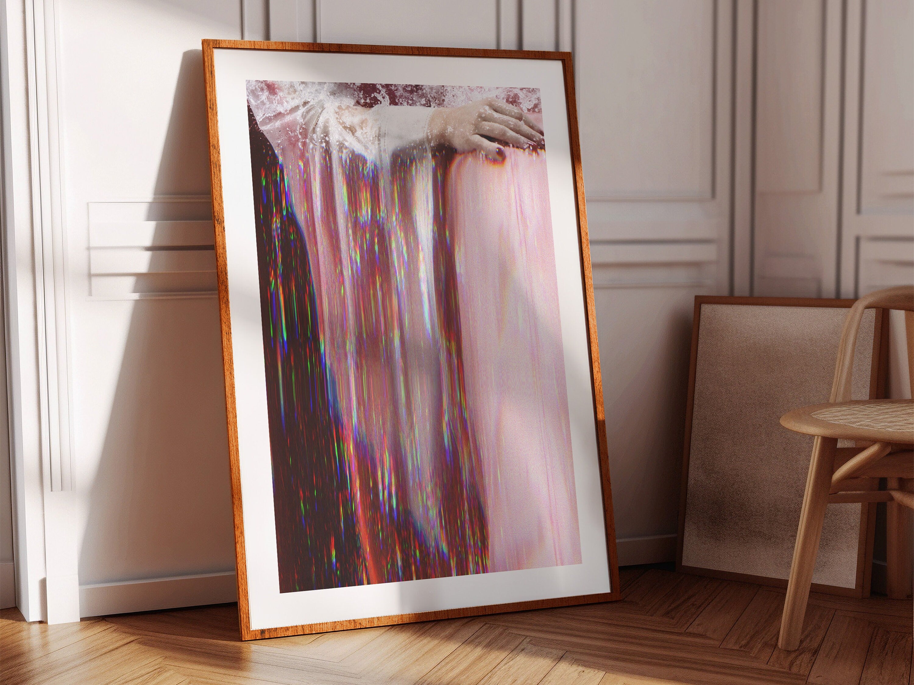 Pink Splash Altered Fashion Photography - Eclectic Feminine Wall Decor for Living Room, Bedroom, Home, Office | Untitled (242) Giclée Print