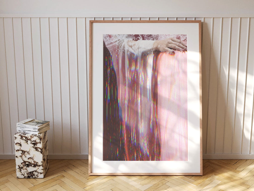Pink Splash Altered Fashion Photography - Eclectic Feminine Wall Decor for Living Room, Bedroom, Home, Office | Untitled (242) Giclée Print