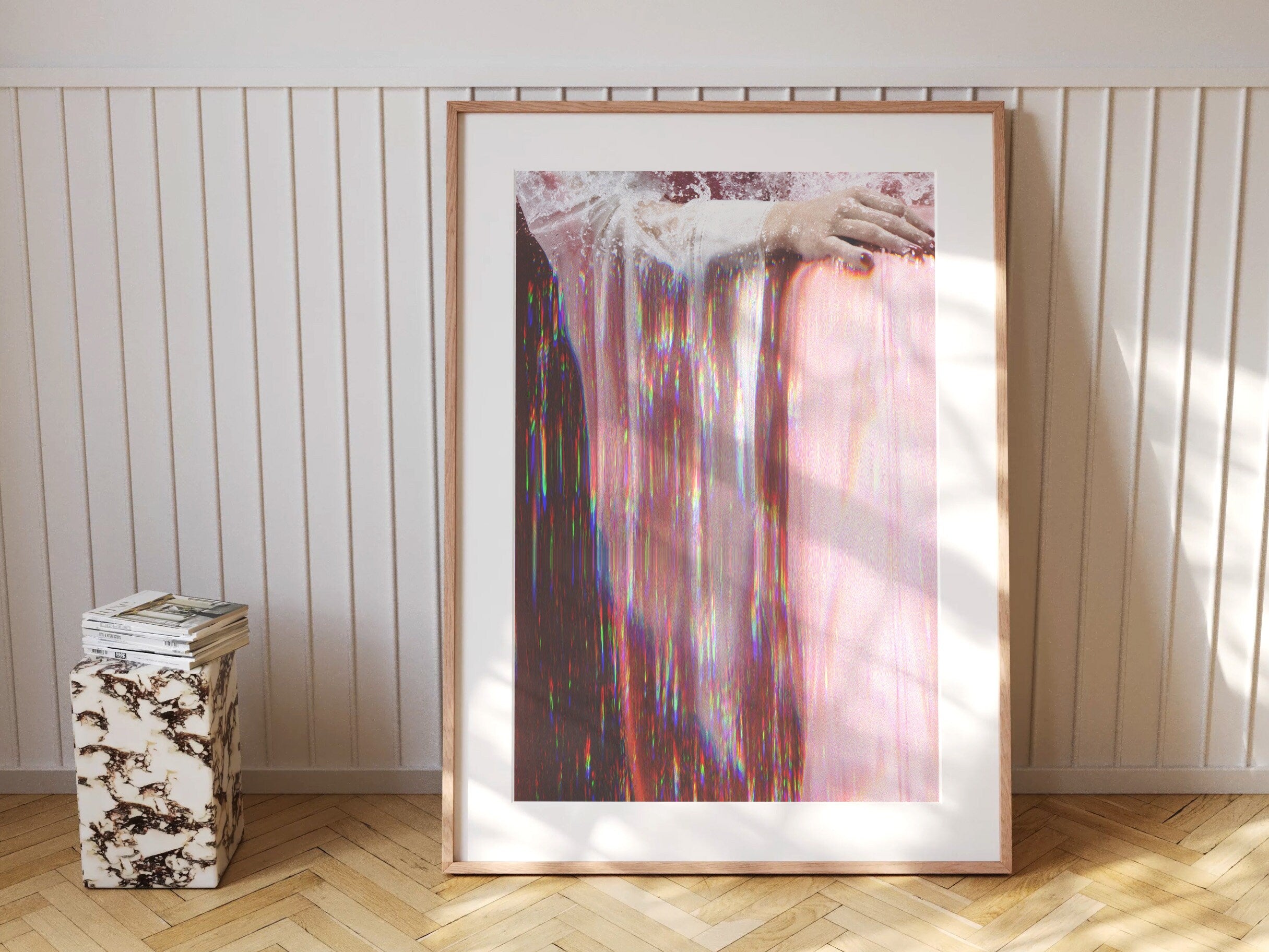Pink Splash Altered Fashion Photography - Eclectic Feminine Wall Decor for Living Room, Bedroom, Home, Office | Untitled (242) Giclée Print
