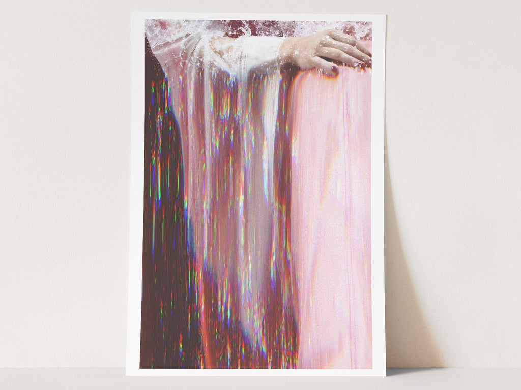 Pink Splash Altered Fashion Photography - Eclectic Feminine Wall Decor for Living Room, Bedroom, Home, Office | Untitled (242) Giclée Print